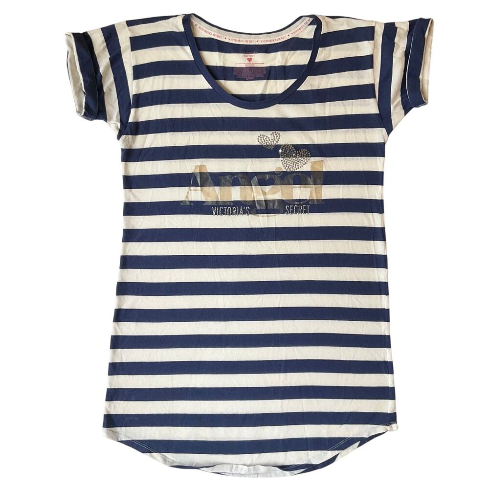 Victoria’s Secret Angel Women Short Sleeve Long T-shirt size XS, Blue & White